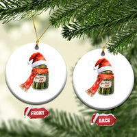 Personalized Xmas Pickle 2024 Christmas Ornament Custom Name Pickle Jar Santa Hat - Wonder Print Shop