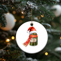 Personalized Xmas Pickle 2024 Christmas Ornament Custom Name Pickle Jar Santa Hat - Wonder Print Shop