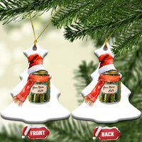 Personalized Xmas Pickle 2024 Christmas Ornament Custom Name Pickle Jar Santa Hat - Wonder Print Shop