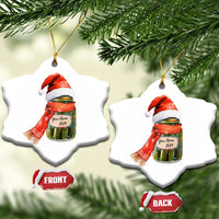 Personalized Xmas Pickle 2024 Christmas Ornament Custom Name Pickle Jar Santa Hat - Wonder Print Shop