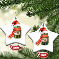 Personalized Xmas Pickle 2024 Christmas Ornament Custom Name Pickle Jar Santa Hat - Wonder Print Shop