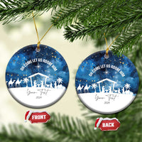 Personalized Christian Xmas 2024 Christmas Ornament Custom Text Oh Come Let Us Adore Him - Wonder Print Shop