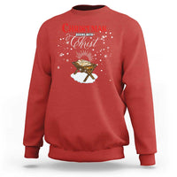 Christmas Begins With Christ Sweatshirt Christian Christmas Jesus God - Wonder Print Shop