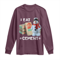 Funny Christmas I Eat Cement Long Sleeve Shirt Snowman Snow Cement Oddly Specific Dank Meme - Wonder Print Shop