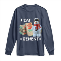 Funny Christmas I Eat Cement Long Sleeve Shirt Snowman Snow Cement Oddly Specific Dank Meme - Wonder Print Shop