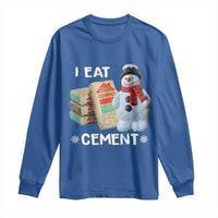 Funny Christmas I Eat Cement Long Sleeve Shirt Snowman Snow Cement Oddly Specific Dank Meme - Wonder Print Shop