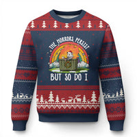 Funny Xmas Opossum Ugly Christmas Sweater The Horrors Persist But So Do I Dumpster Fire Rainbow - Wonder Print Shop