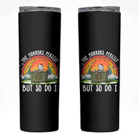 Funny Christmas Opossum Skinny Tumbler The Horrors Persist But So Do I Dumpster Fire Rainbow - Wonder Print Shop