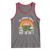 Funny Christmas Opossum Tank Top The Horrors Persist But So Do I Dumpster Fire Rainbow - Wonder Print Shop
