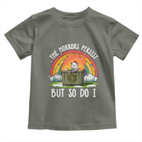 Funny Christmas Opossum Toddler T Shirt The Horrors Persist But So Do I Dumpster Fire Rainbow - Wonder Print Shop