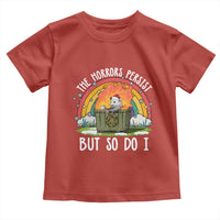 Funny Christmas Opossum Toddler T Shirt The Horrors Persist But So Do I Dumpster Fire Rainbow - Wonder Print Shop