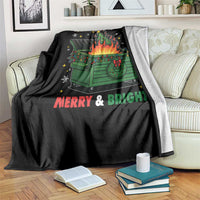 Funny Lil Dumpster Fire Christmas Throw Blanket Merry And Bright Xmas Tree - Wonder Print Shop