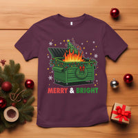 Funny Lil Dumpster Fire Christmas T Shirt Merry And Bright Xmas Tree - Wonder Print Shop