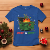 Funny Lil Dumpster Fire Christmas T Shirt Merry And Bright Xmas Tree - Wonder Print Shop