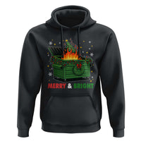 Funny Lil Dumpster Fire Christmas Hoodie Merry And Bright Xmas Tree - Wonder Print Shop