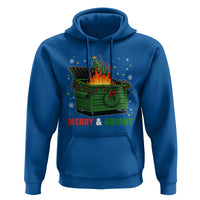 Funny Lil Dumpster Fire Christmas Hoodie Merry And Bright Xmas Tree - Wonder Print Shop