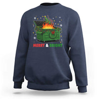 Funny Lil Dumpster Fire Christmas Sweatshirt Merry And Bright Xmas Tree - Wonder Print Shop