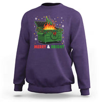 Funny Lil Dumpster Fire Christmas Sweatshirt Merry And Bright Xmas Tree - Wonder Print Shop