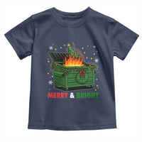 Funny Lil Dumpster Fire Christmas Toddler T Shirt Merry And Bright Xmas Tree - Wonder Print Shop