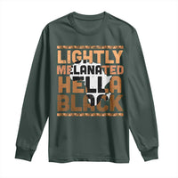 Lightly Melanated Hella Black Long Sleeve Shirt Melanin African Pride Map Black History