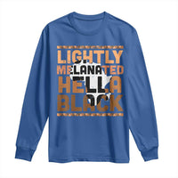 Lightly Melanated Hella Black Long Sleeve Shirt Melanin African Pride Map Black History