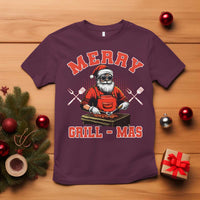 Funny Christmas Grilling Santa T Shirt Merry Grill-Mas BBQ - Wonder Print Shop