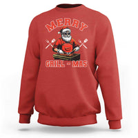 Funny Christmas Grilling Santa Sweatshirt Merry Grill-Mas BBQ - Wonder Print Shop