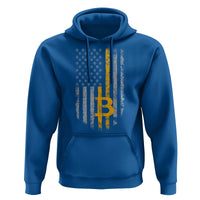 Funny Bitcoin BTC Crypto Cryptocurrency Trader American Flag Hoodie