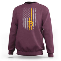 Funny Bitcoin BTC Crypto Cryptocurrency Trader American Flag Sweatshirt - Wonder Print Shop