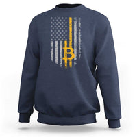Funny Bitcoin BTC Crypto Cryptocurrency Trader American Flag Sweatshirt - Wonder Print Shop