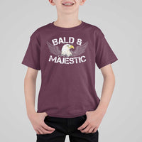 Funny Eagle Bald And Majestic T Shirt For Kid Eagle Grandpa Dad Joke - Wonder Print Shop