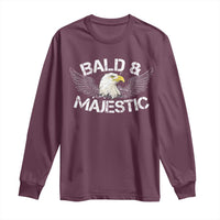 Funny Eagle Bald And Majestic Long Sleeve Shirt Eagle Grandpa Dad Joke