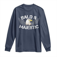 Funny Eagle Bald And Majestic Long Sleeve Shirt Eagle Grandpa Dad Joke