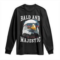 Funny Eagle Bald And Majestic Long Sleeve Shirt American Flag Sunglasses Eagle