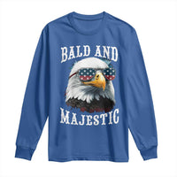 Funny Eagle Bald And Majestic Long Sleeve Shirt American Flag Sunglasses Eagle