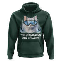 Funny Skiing Snowboarding Cat Hoodie The Meowtains Are Calling Ski Goggles
