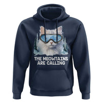 Funny Skiing Snowboarding Cat Hoodie The Meowtains Are Calling Ski Goggles