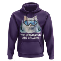 Funny Skiing Snowboarding Cat Hoodie The Meowtains Are Calling Ski Goggles