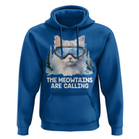 Funny Skiing Snowboarding Cat Hoodie The Meowtains Are Calling Ski Goggles