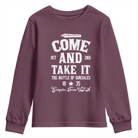 History Of Texas Youth Sweatshirt Come And Take It The Battle Of Gonzales
