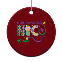 Funny NICU Mardi Gras Ceramic Ornament We Found The Baby NICU Krewe King Cake