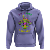 Funny Who's Your Crawdaddy Hoodie Vintage Crawfish Beads Fleur De Lis Mardi Gras