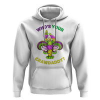 Funny Who's Your Crawdaddy Hoodie Vintage Crawfish Beads Fleur De Lis Mardi Gras