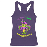 Funny Who's Your Crawdaddy Racerback Tank Top Vintage Crawfish Beads Fleur De Lis Mardi Gras