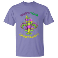 Funny Who's Your Crawdaddy T Shirt Vintage Crawfish Beads Fleur De Lis Mardi Gras