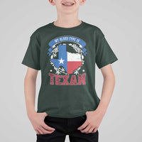 My Blood Types Is Texan T Shirt For Kid Proud American Texan TX Map Bluebonnet