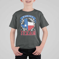 My Blood Types Is Texan T Shirt For Kid Proud American Texan TX Map Bluebonnet