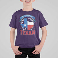 My Blood Types Is Texan T Shirt For Kid Proud American Texan TX Map Bluebonnet