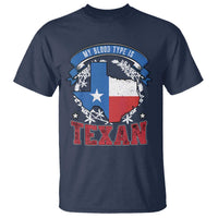 My Blood Types Is Texan T Shirt Proud American Texan TX Map Bluebonnet