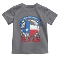 My Blood Types Is Texan Toddler T Shirt Proud American Texan TX Map Bluebonnet
